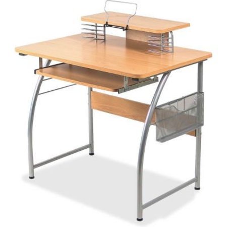 LORELL Lorell® Upper Shelf Laminate Computer Desk - Maple 14337